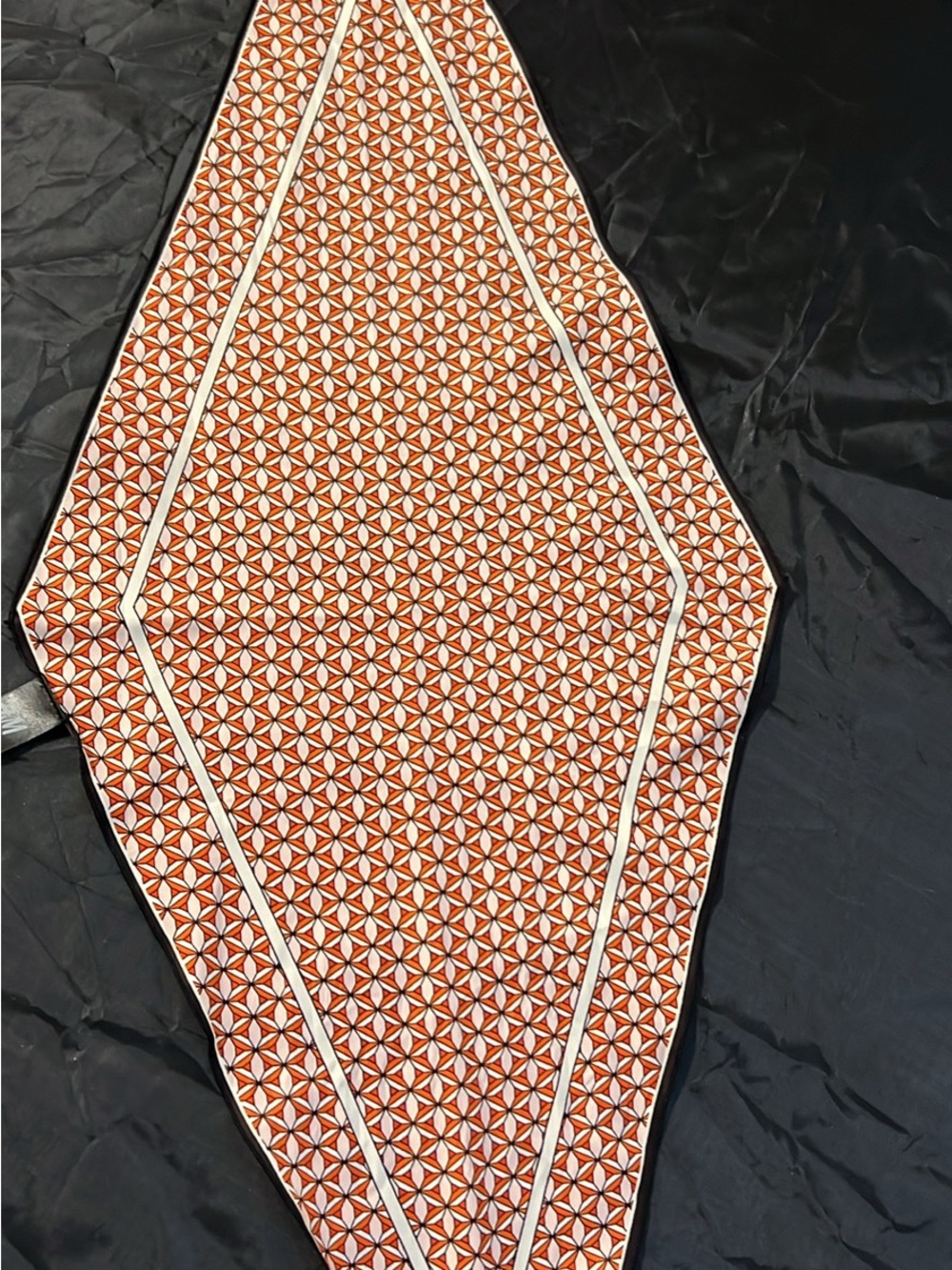 H&M Orange and White Geometric Scarf